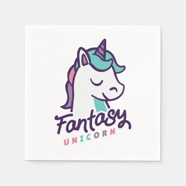 Servilleta De Papel Unicornio de fantasía (Anverso)