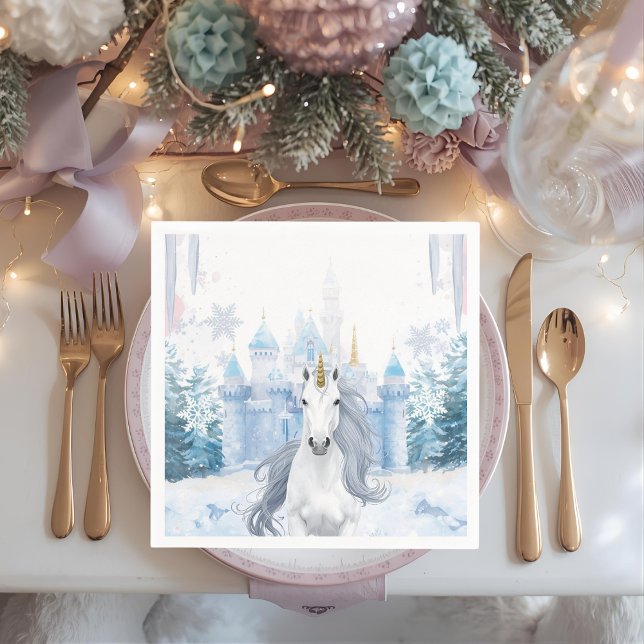 Servilleta De Papel Unicornio de Invierno Mágico (Subido por el creador)