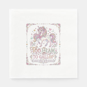 Servilleta De Papel Unicornio Demasiado Glam para Galopar Adorable Rop
