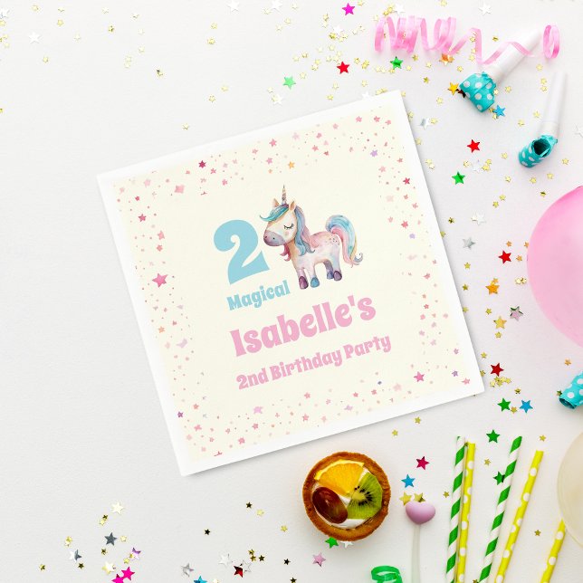 Servilleta De Papel Unicornio Dos Magicos Fiestas de cumpleaños (Subido por el creador)