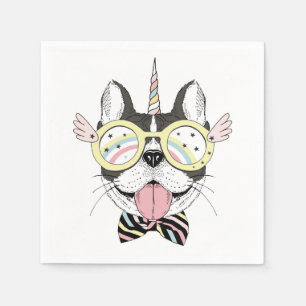 Servilleta De Papel Unicornio en Bulldog francés