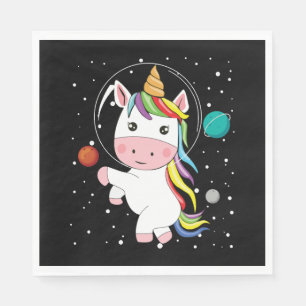 Servilleta De Papel Unicornio En El Espacio