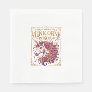 Servilleta De Papel Unicornio en Flor Diseño Elegante Zazzle_1