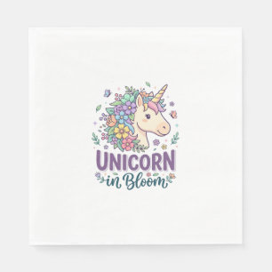 Servilleta De Papel Unicornio en flor Tipografía Negrita Impresión Baj