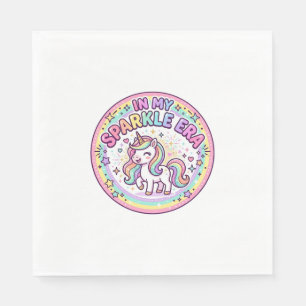 Servilleta De Papel Unicornio En Mi Era Brillante Impresión Divertida 