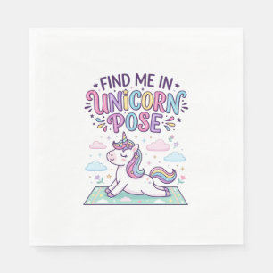 Servilleta De Papel Unicornio Encuéntrame en la Pose de Unicornio Impr