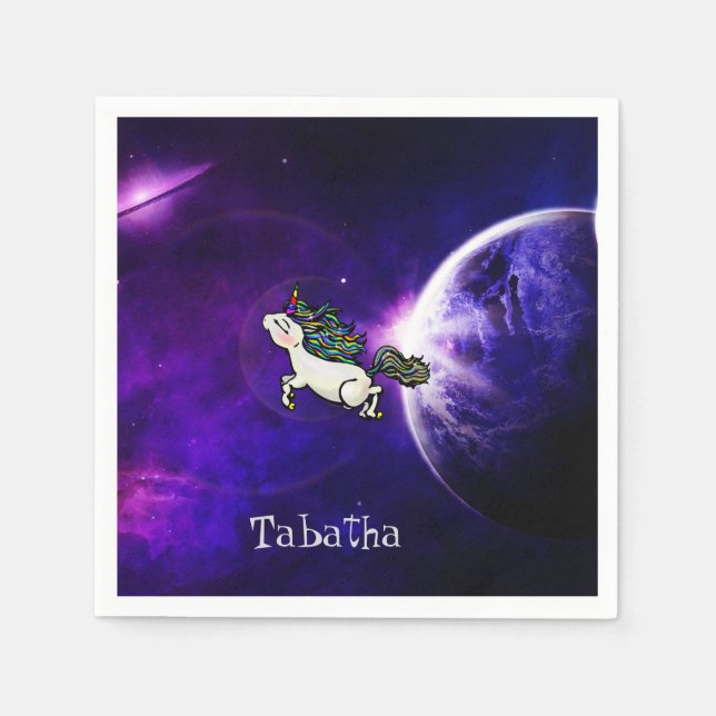 Servilleta De Papel Unicornio espacial intergaláctico personalizado (Anverso)