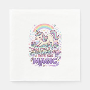 Servilleta De Papel Unicornio Estirándose En Mi Tipografía Negrita Mág