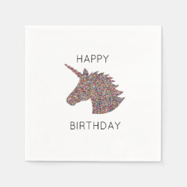 Servilleta De Papel Unicornio Feliz cumpleaños Rainbow Sprinkles Napki