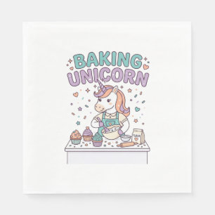 Servilleta De Papel Unicornio Horneando Producto Gráfico de Moda Unico