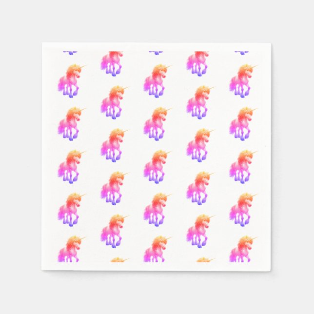 Servilleta De Papel Unicornio Neon (Anverso)