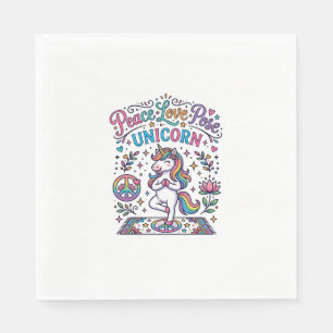 Servilleta De Papel Unicornio Paz Amor Pose Unicornio Fondo Blanco S