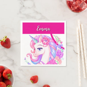 Servilleta De Papel unicornio & personaliza tu nombre