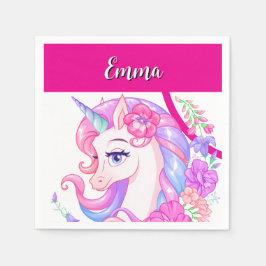 Servilleta De Papel unicornio & personaliza tu nombre 