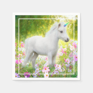 Servilleta De Papel Unicornio Poni Blanco