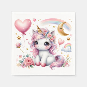 Servilleta De Papel Unicornio rosa