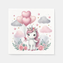 Servilleta De Papel Unicornio rosa