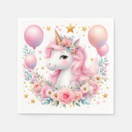 Servilleta De Papel Unicornio rosa