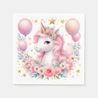 Servilleta De Papel Unicornio rosa