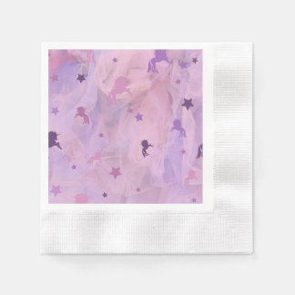 Servilleta De Papel unicornio rosa y púrpura y diseño estrella