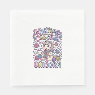 Servilleta De Papel Unicornio Tejiendo Crochet Unicornio Encantador Bl