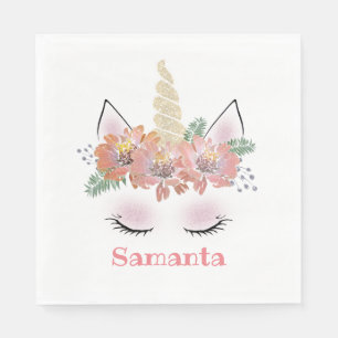 Servilleta De Papel Unicornio, Unicornio Face, personalizada, femenina