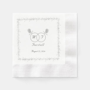 Servilleta De Papel Unidad Nupcial Boda Monogramada Católica