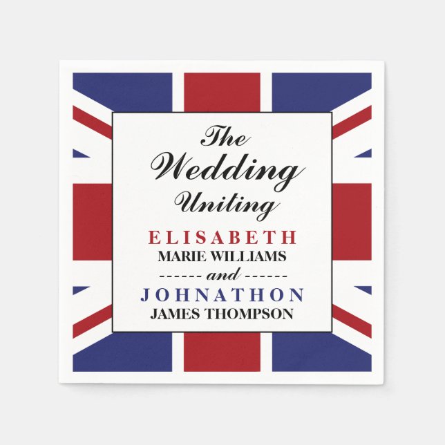 Servilleta De Papel Union Jack Flag Boda británico (Anverso)