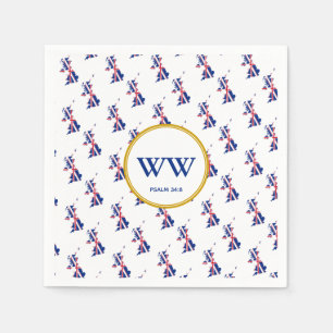 Servilleta De Papel UNION JACK Map Monograma Scripting Paper