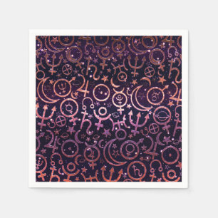 Servilleta De Papel Universo Espacial Planetario Brillante Morado