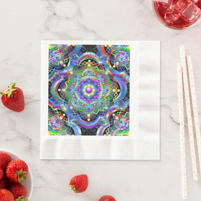 Servilleta De Papel Universo Mandala Colores Psicodélicos (In situ)