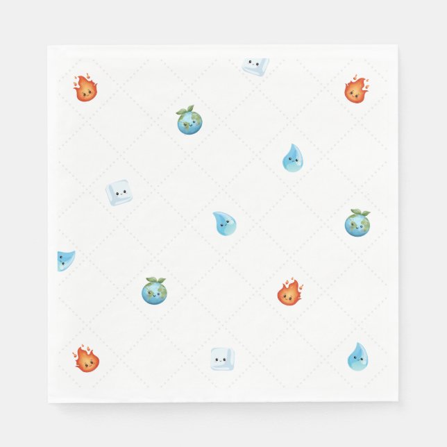 Servilleta De Papel Uno con los elementos primer cumpleaños (Anverso)