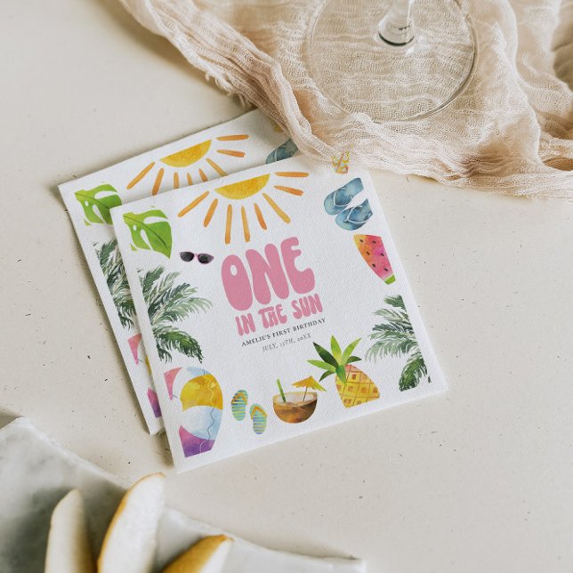 Servilleta De Papel Uno en el Chica del Sol Fiesta del primer cumpleañ (Subido por el creador)