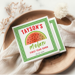 Servilleta De Papel Uno en un Melón Cumpleaños 1er - Sandía Adorable