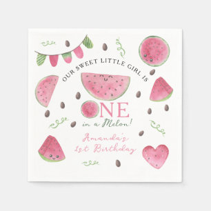 Servilleta De Papel Uno en un Melón Cute Chica primer cumpleaños