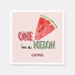 Servilleta De Papel Uno en un melón   sandía   1 cumpleaños