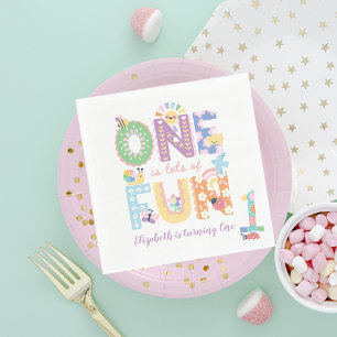 Servilleta De Papel Uno es mucha diversión, Pastel Cumpleaños Primaver