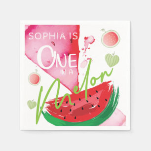 Servilleta De Papel Uno personalizado en un cumpleaños de melón