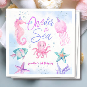 Servilleta De Papel UNOder El Mar Cumpleaños 1 de sirena Oceáno Lind