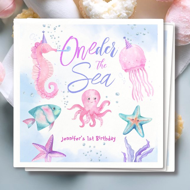Servilleta De Papel UNOder El Mar | Cumpleaños 1 de sirena Oceáno Lind (Subido por el creador)
