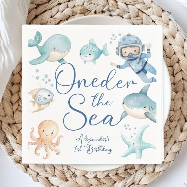 Servilleta De Papel UNOder El Mar Cumpleaños De Niño 1er Cumpleaños Az (Subido por el creador)