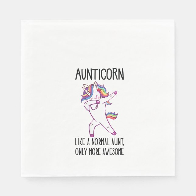 Servilleta De Papel Unticornio de unicornio como tía normal (Anverso)