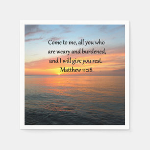 SERVILLETA DE PAPEL UPLIFICACIÓN DE MATTHEW 11:28 SCRIPTURE VERSE SUNR