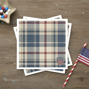Servilleta De Papel USA 250 Estampado de Cuadrícula Escudo Americano I