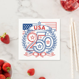 Servilleta De Papel USA 250 Patriotic Anniversary Emblem Design