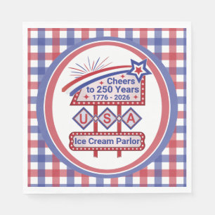 Servilleta De Papel USA 250 personalizado - Letrero retro patriótico