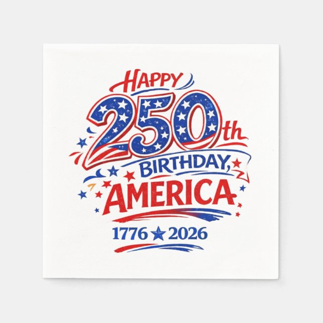 Servilleta De Papel USA America 250th Anniversary Patriotic (Anverso)
