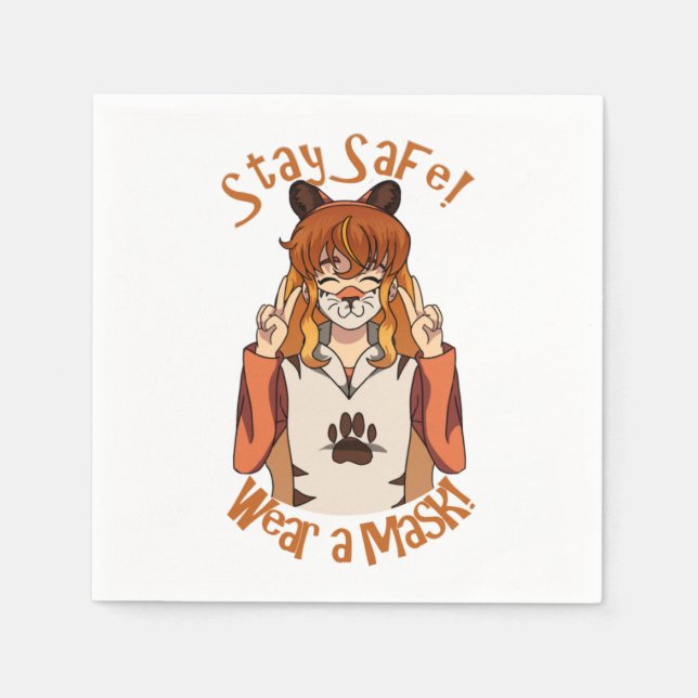 Servilleta De Papel ¡Usa una máscara! (Anverso)