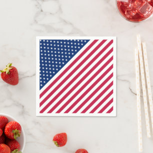 Servilleta De Papel UU Patriótico Red Stripes Stars Bandera Papel Napk