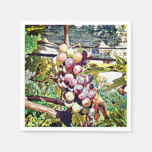 Servilleta De Papel Uvas. (Anverso)